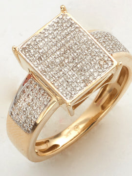 10KY 0.35CTW MICROPAVE DIAMOND RECTANGLE HEAD RING