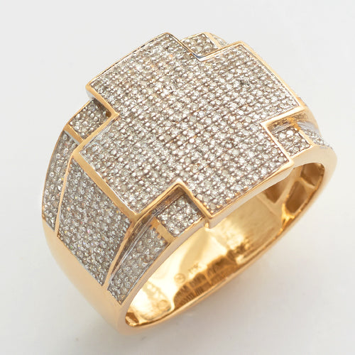 10KY 1.00CTW MICROPAVE DIAMOND MENS RING