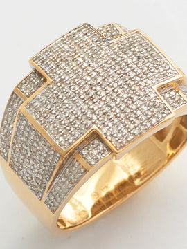 10KY 1.00CTW MICROPAVE DIAMOND MENS RING