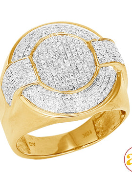 10KY 0.75CTW  MICROPAVE DIAMOND MENS RING