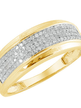 10KY 0.40CTW DIAMOND MENS BAND