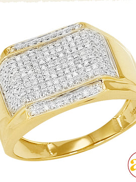 10KY 0.40CTW MICROPAVE DIAMOND MENS RING