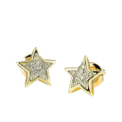 10KY 0.05CTW DIAMOND STAR EARRING