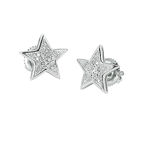 10KW 0.10CTW DIAMOND STAR EARRING