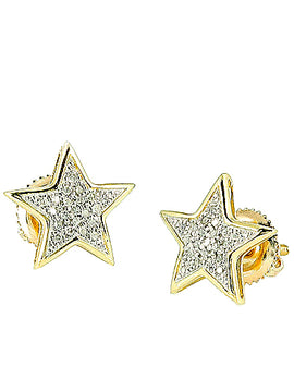 10KY 0.10CTW DIAMOND STAR EARRING