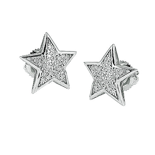 10KW 0.15CTW DIAMOND STAR EARRING