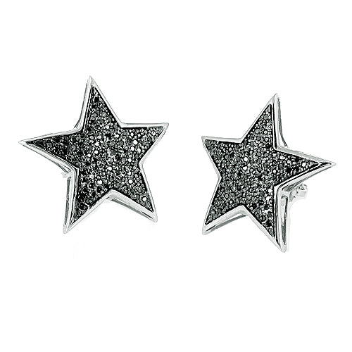 10KW 0.50CTW BLACK DIAMOND STAR EARRING