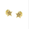 10KY 0.05CTW YELLOW DIA STAR EARRINGS