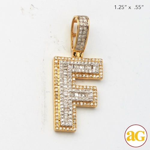 14KY 0.65 CTW DIAMOND INITIAL PENDANT &quot;F&quot;