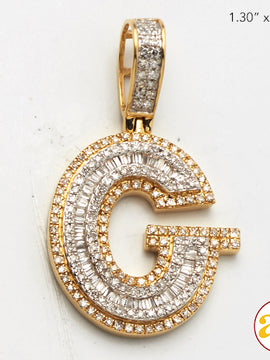 14KY 0.65 CTW DIAMOND INITIAL PENDANT "G"