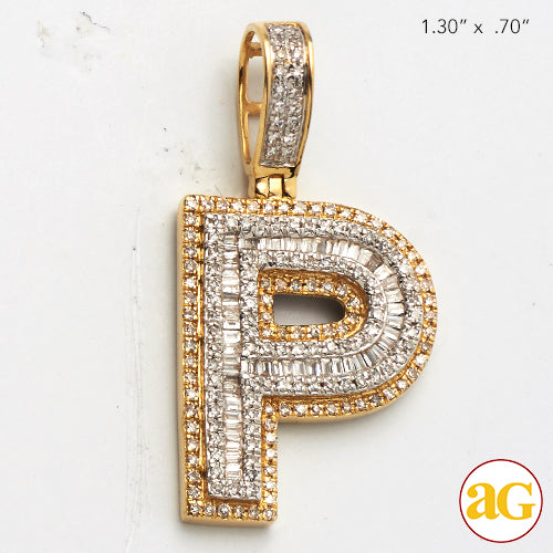 14KY 0.70 CTW DIAMOND INITIAL PENDANT &quot;P&quot;