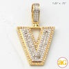 14KY 0.60 CTW DIAMOND INITIAL PENDANT &quot;V&quot;