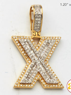 14KY 0.65CTW DIAMOND INITIAL PENDANT "X"