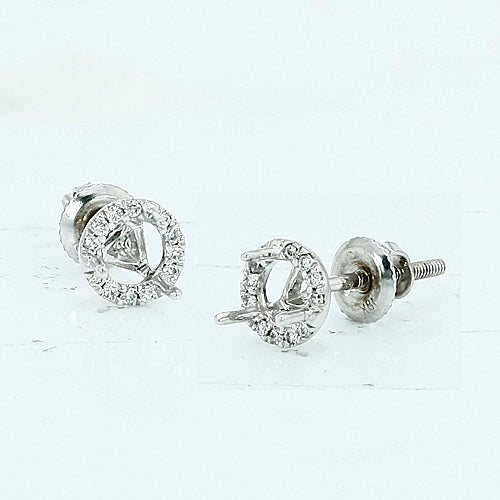 18KT 0.10CTW SEMI MOUNT EARRING