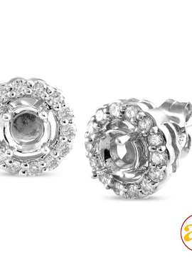 14KW 0.35CTW DIAMOND SEMI MOUNT EARRINGS