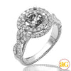 14KW 1.10CTW DIAMOND SEMI MOUNT BRIDAL RING WITH