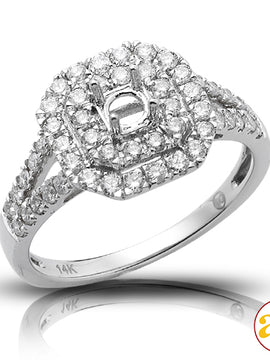 14KW 0.70CTW DIAMOND SEMI MOUNT RING WITH DOUBLE