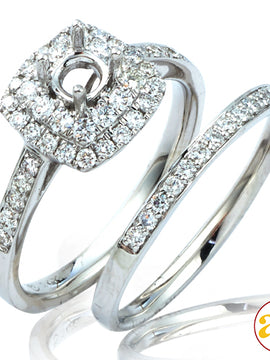 14KW 0.70CTW DIAMOND SEMI MOUNT BRIDAL SET