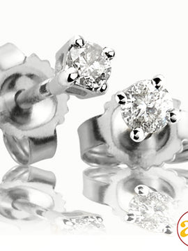 14KW 0.10CTW ROUND DIAMOND EARRING STUDS