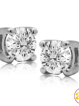 14KW 0.33CTW (1/3CT) ROUND DIAMOND EARRING STUDS