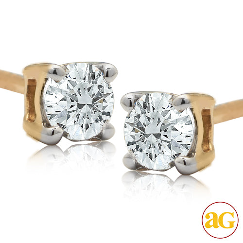 14KY 0.33CTW (1/3CT) ROUND DIAMOND EARRING STUDS