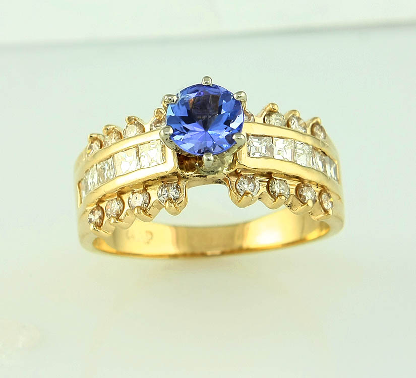 14KY 1.35CTW TANZANITE FANCY RING