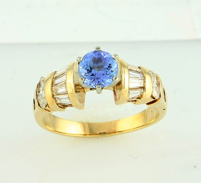 14KY 1.25CTW TANZANITE FANCY RING