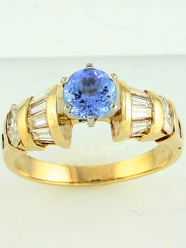 14KY 1.25CTW TANZANITE FANCY RING