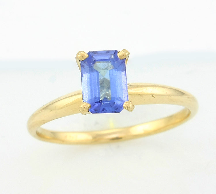 14KW 1.00CTW TANZANITE FANCY RING