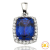 14KW 0.35CTW DIAMOND PENDANT WITH 3.16CT TANZANITE