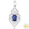 14KW 0.40CTW DIAMOND PENDANT WITH 2.50CT TANZANITE