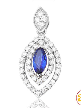 14KW 0.85CTW DIAMOND PENDANT WITH 0.67CT MARQUISE