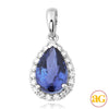 14KW 0.35CTW DIAMOND PENDANT WITH 2.85CT PEAR SHAP