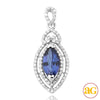 14KW 0.50CTW DIAMOND PENDANT WITH 1.68CT MARQUISE