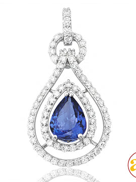 14KW 1.25CTW DIAMOND PENDANT WITH 1.19CT PEAR SHAP