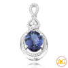 14KW 0.25CTW DIAMOND PENDANT WITH 3.20CT OVAL TANZ