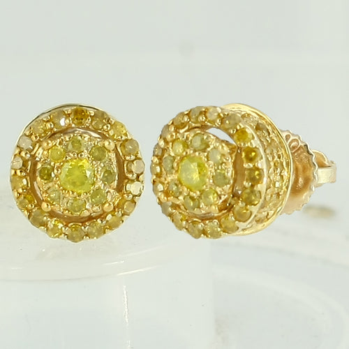 10KY 0.55CTW YELLOW DIA FANCY EARRINGS