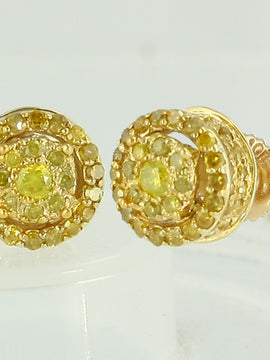 10KY 0.55CTW YELLOW DIA FANCY EARRINGS