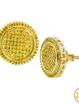 10KY 0.75CTW YELLOW DIAMOND DISC EARRINGS