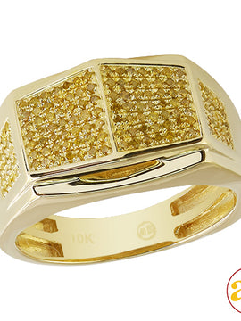 10KY 0.50CYW YELLOW DIAMOND MENS RING