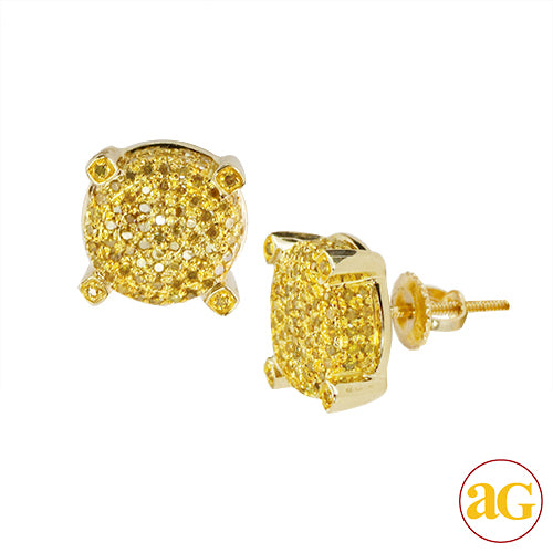 10KY 0.65CTW YELLOW DIAMOND EARRINGS