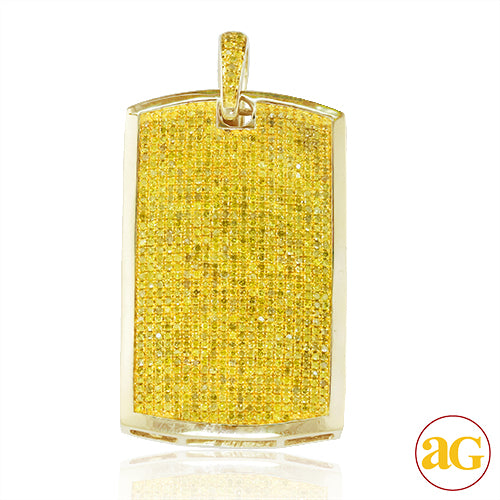 10KY 2.50CTW YELLOW DIAMOND DOGTAG PENDANT