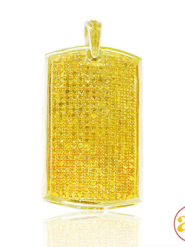 10KY 1.00CTW YELLOW DIAMOND DOGTAG PENDANT