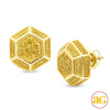 10KY 0.50CTW YELLOW DIAMOND HEXAGON EARRINGS