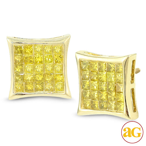 10KY 1.85CTW YELLOW PC DIAMOND FLAT KITE EARRINGS