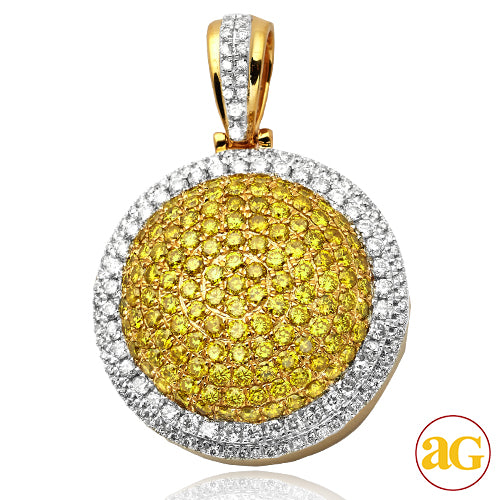 10KY 3.15CTW YELLOW DIAMOND 3-D DOME MEDALLION - 2