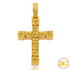 10KY 2.50CTW YELLOW FLOWER DIAMOND CROSS PENDANT