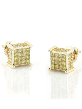 10KY 1.00CTW YD INVISIBLE DICE EARRINGS